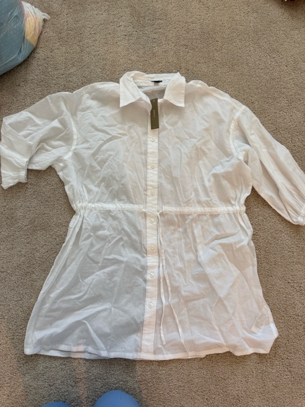 J. Crew White Collared Button-Front Shirt